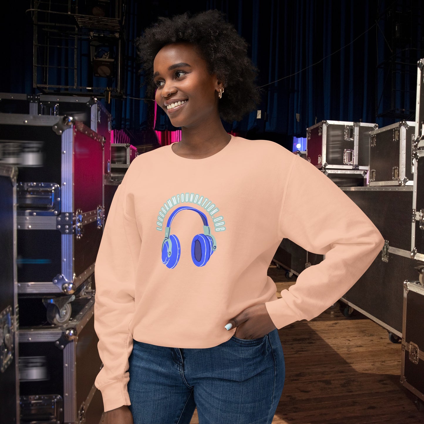 Headphones Lightweight Crewneck Sweatshirt