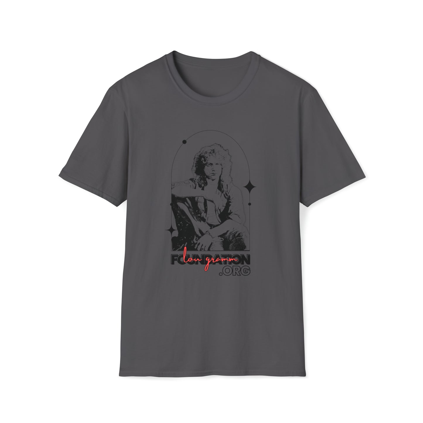 Lou Gramm Stencil Black logo - Unisex Softstyle T-Shirt