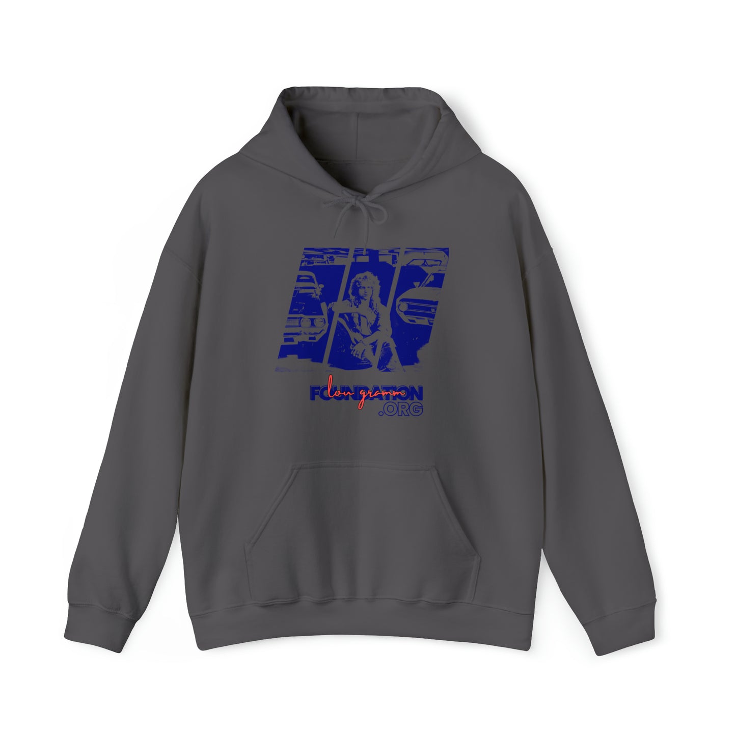 Lou’s Garage Blue logo - Unisex Heavy Blend™ Hooded Sweatshirt