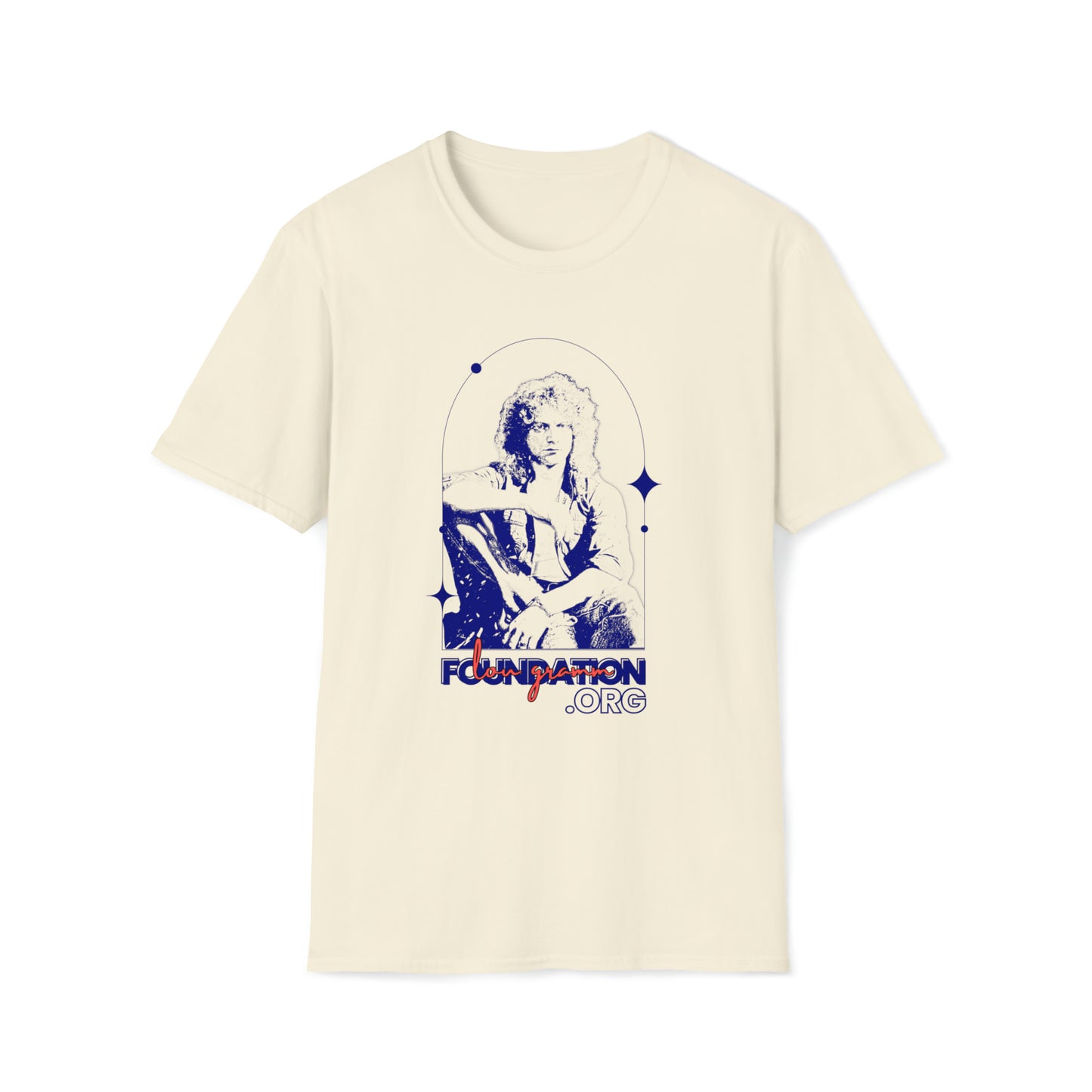 Lou Gramm Stencil Blue logo - Unisex Softstyle T-Shirt