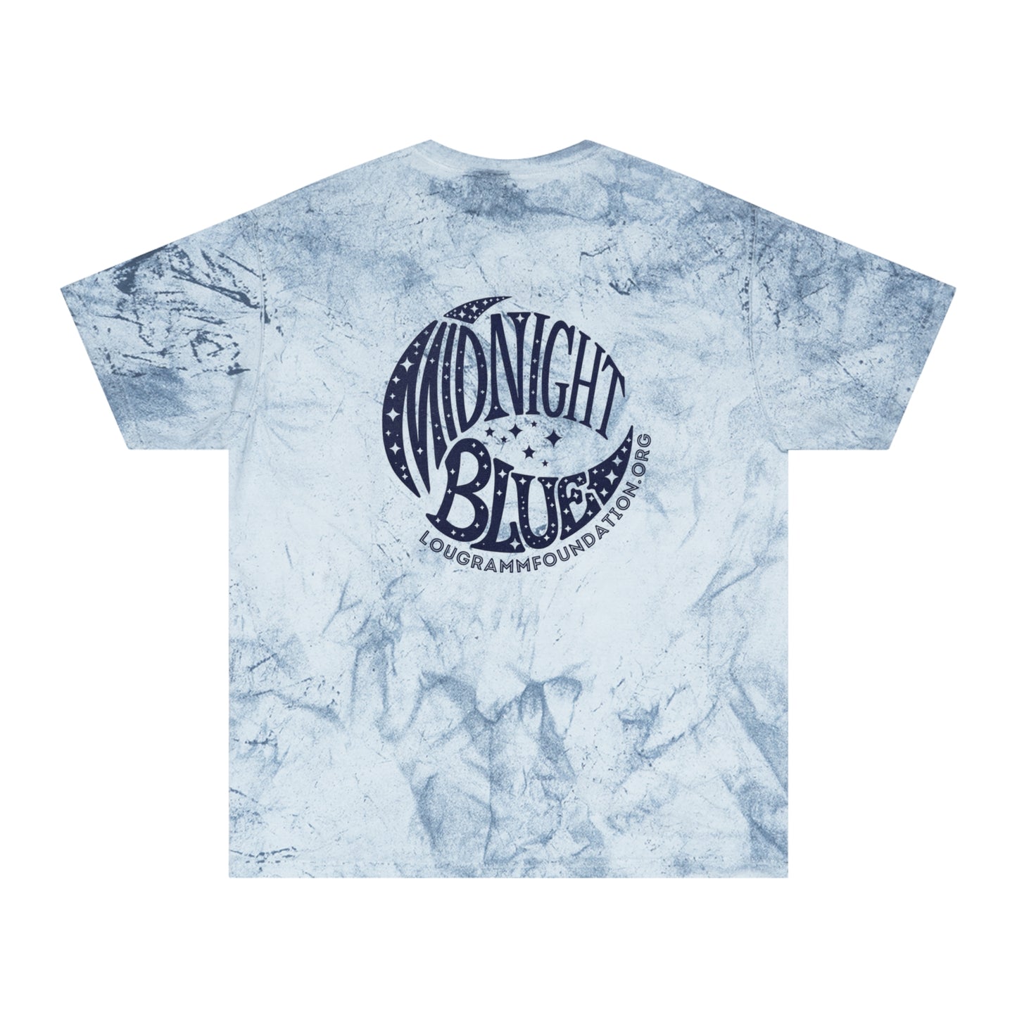 Midnight Blue Color Blast T-Shirt with Moon and Stars Design