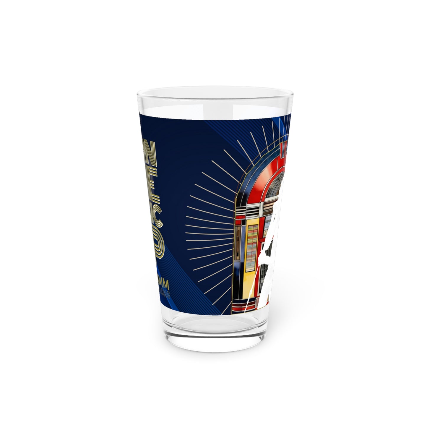 Turn The Music Up 16oz Pint Glass - Blue