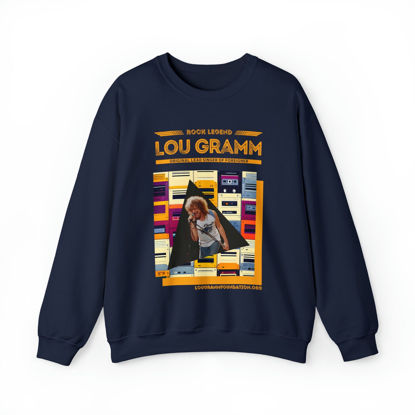 Rock Legend Lou Gramm Orange Logo - Unisex Heavy Blend™ Crewneck Sweatshirt