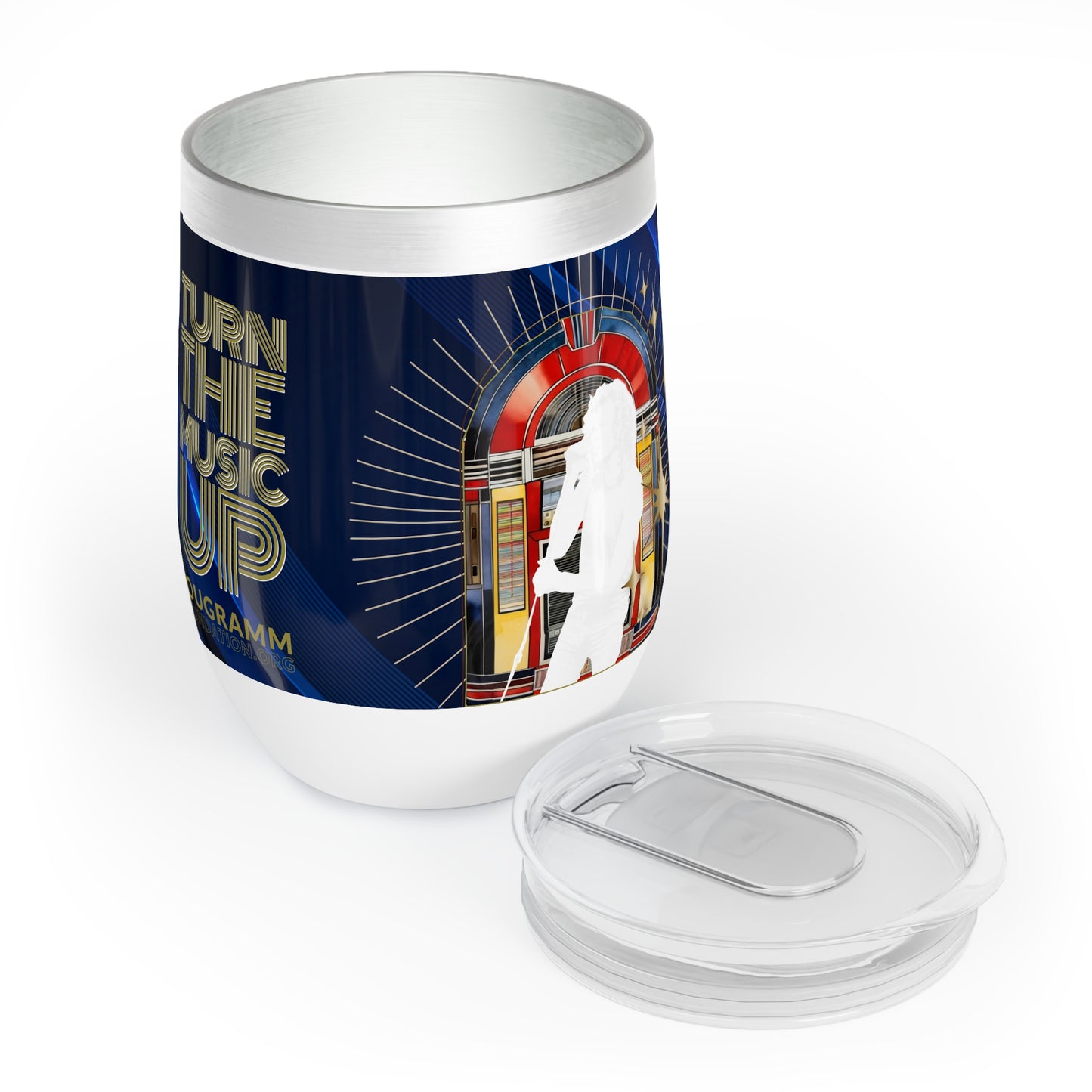 Turn The Music Up Chill Wine Tumbler - Blue