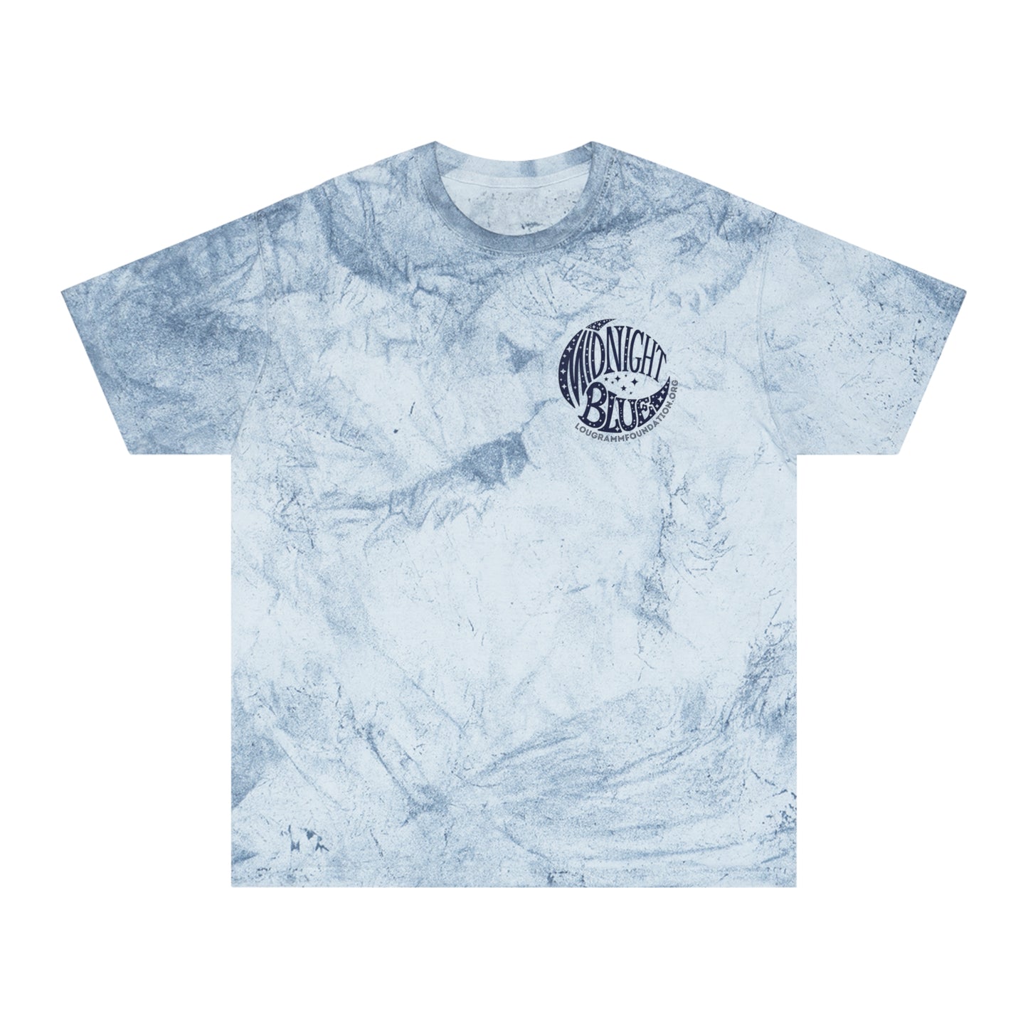 Midnight Blue Color Blast T-Shirt with Moon and Stars Design