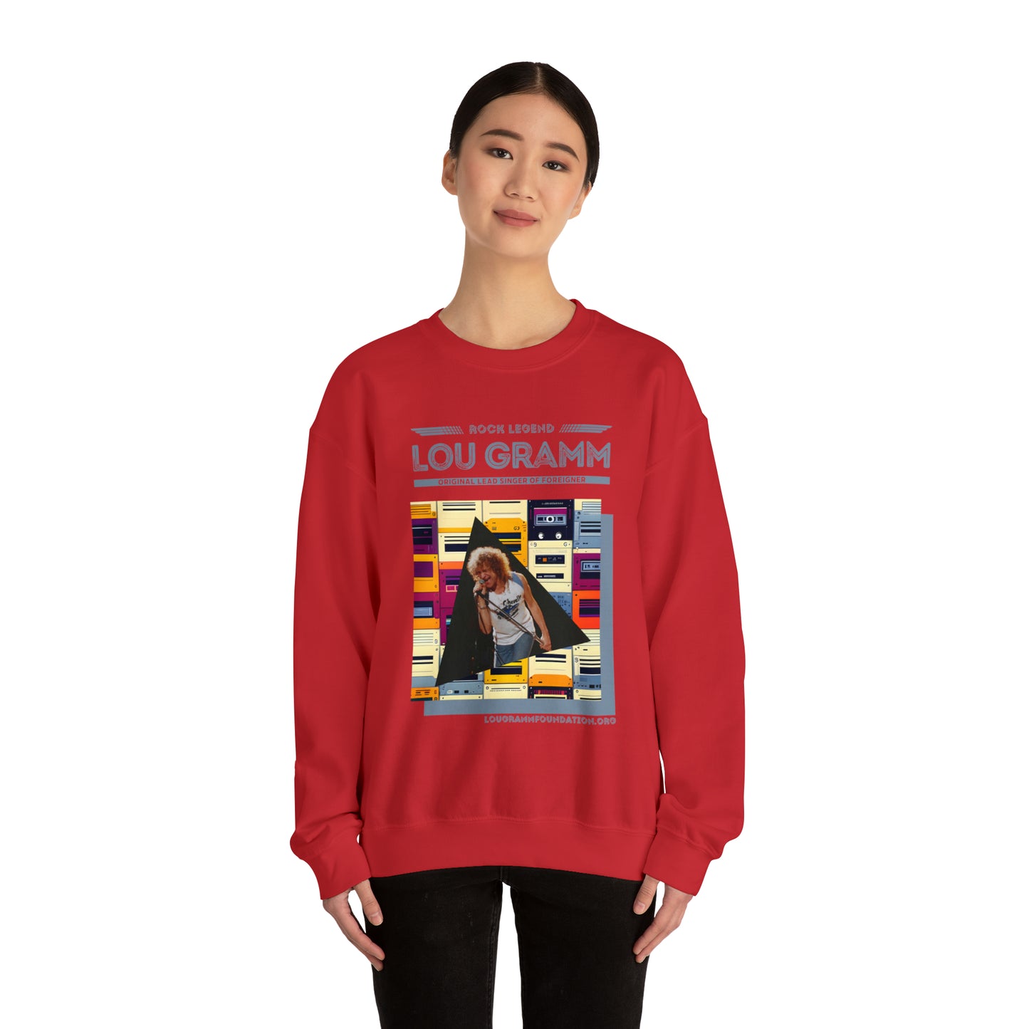 Rock Legend Lou Gramm Blue logo - Unisex Heavy Blend™ Crewneck Sweatshirt