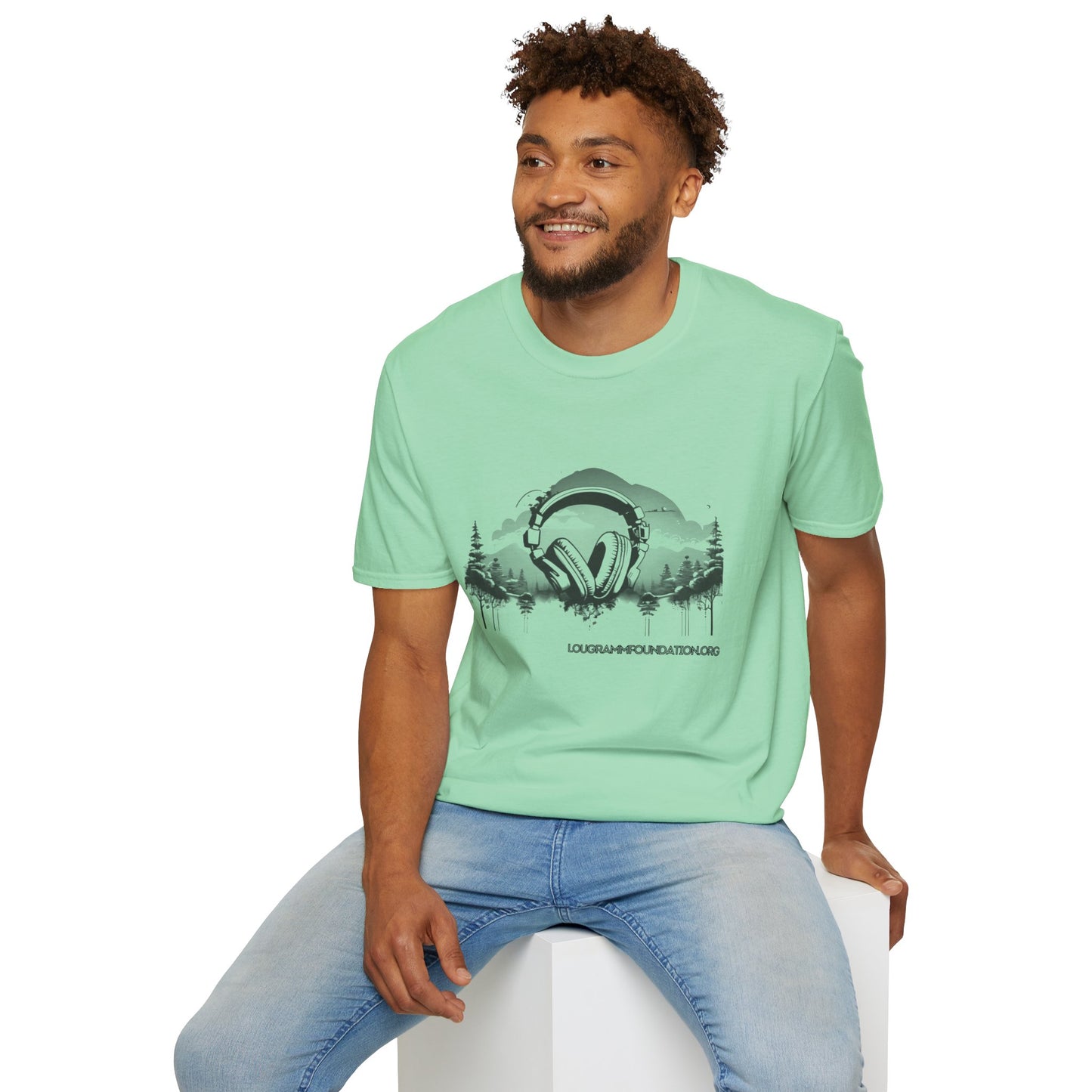 Headphones Sky Unisex Softstyle T-Shirt