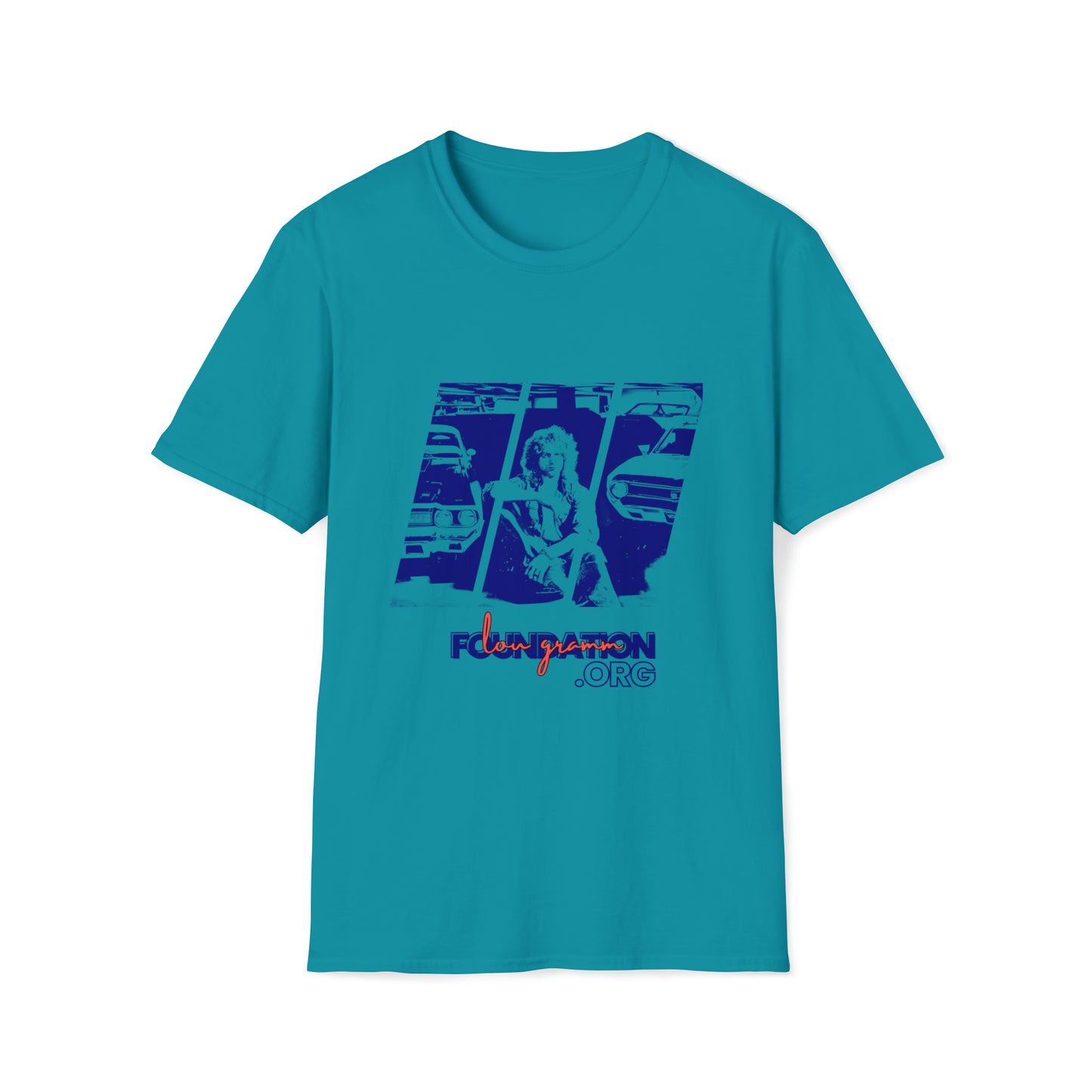 Lou’s Garage Blue logo - Unisex Softstyle T-Shirt