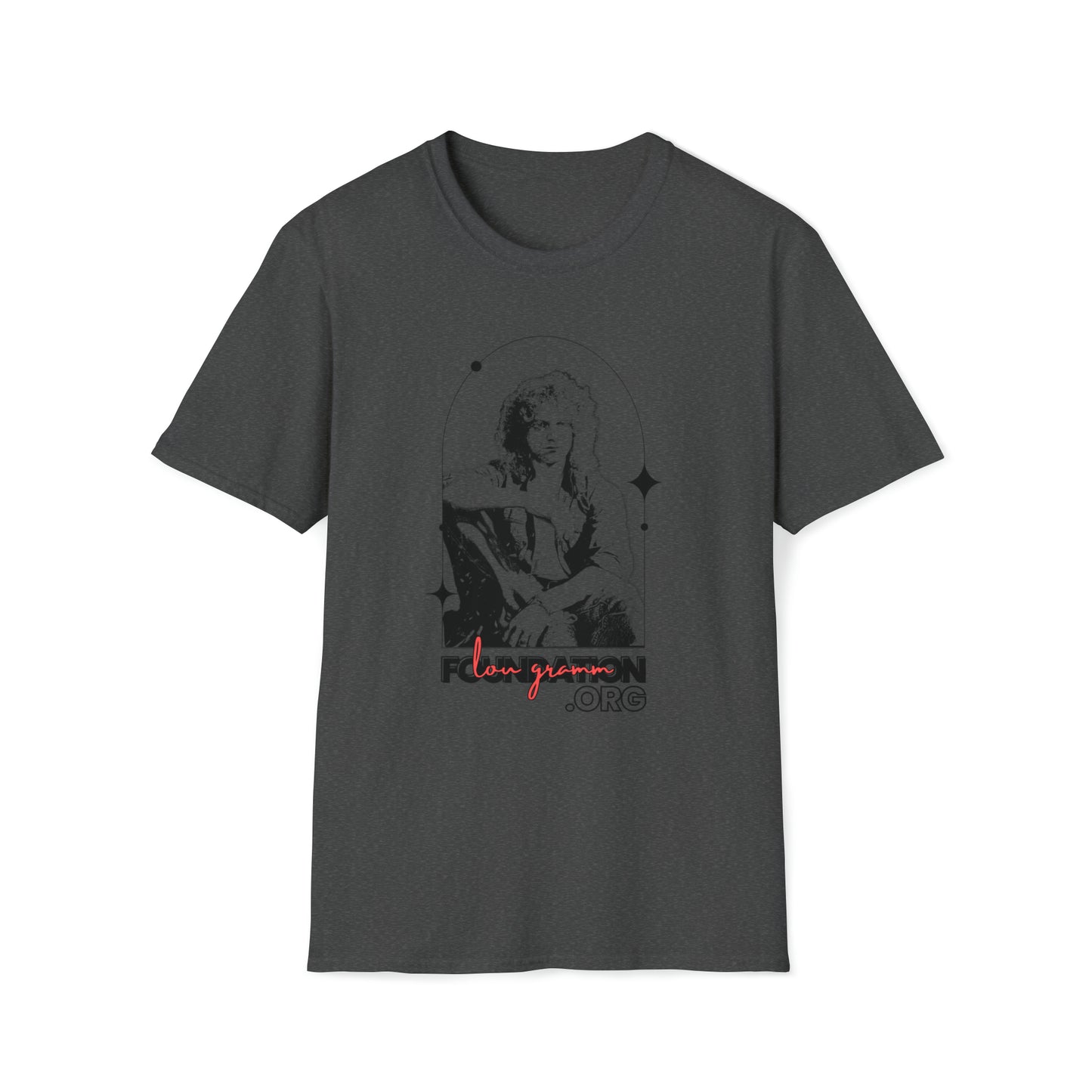 Lou Gramm Stencil Black logo - Unisex Softstyle T-Shirt