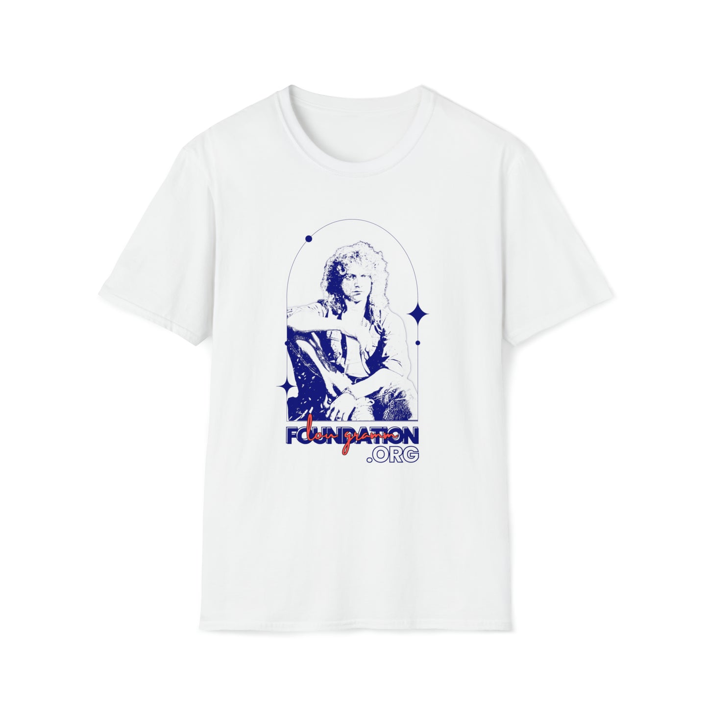 Lou Gramm Stencil Blue logo - Unisex Softstyle T-Shirt