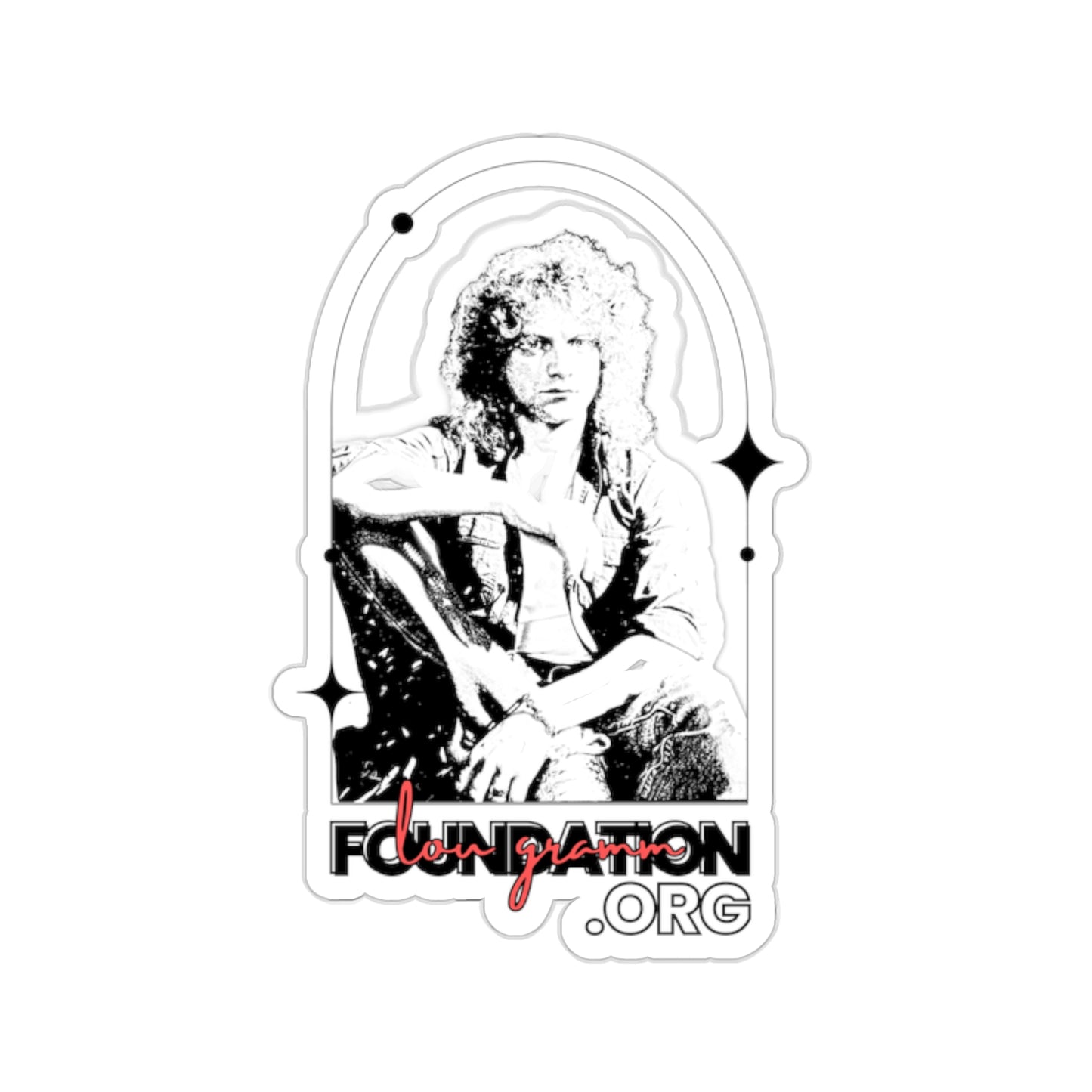 Lou Gramm Foundation Stencil Black Kiss-Cut Stickers