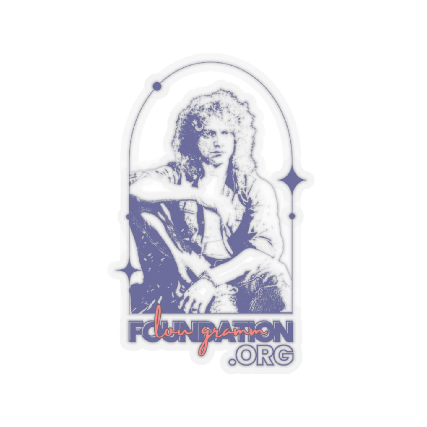 Lou Gramm Foundation Stencil Blue Kiss-Cut Stickers
