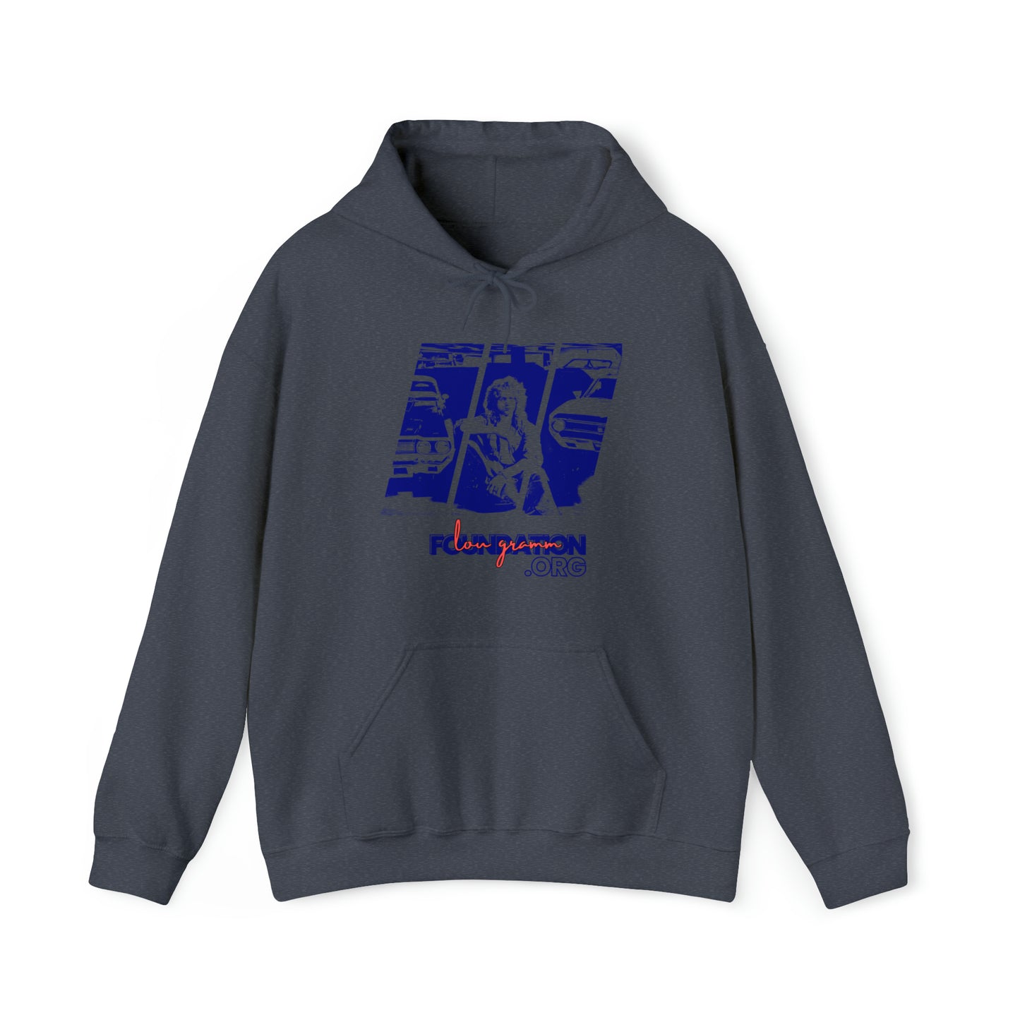 Lou’s Garage Blue logo - Unisex Heavy Blend™ Hooded Sweatshirt