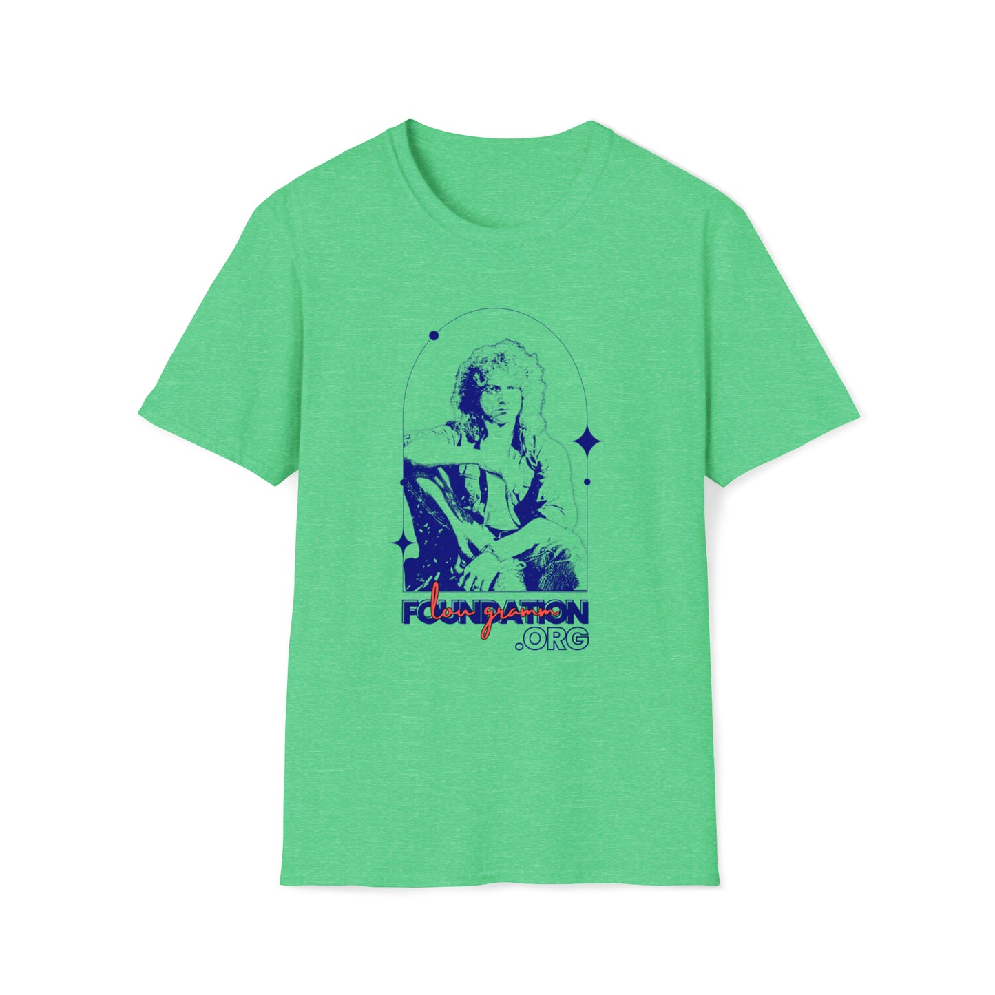 Lou Gramm Stencil Blue logo - Unisex Softstyle T-Shirt