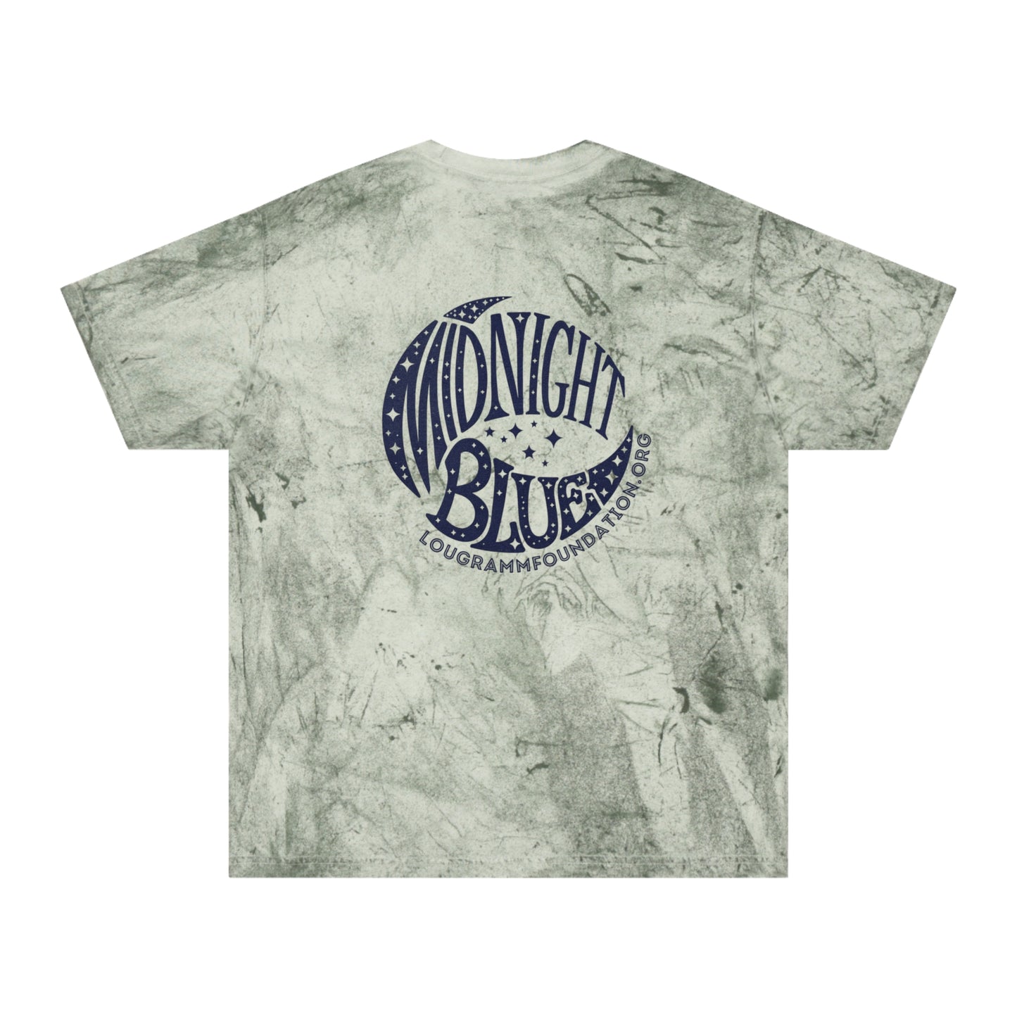 Midnight Blue Color Blast T-Shirt with Moon and Stars Design