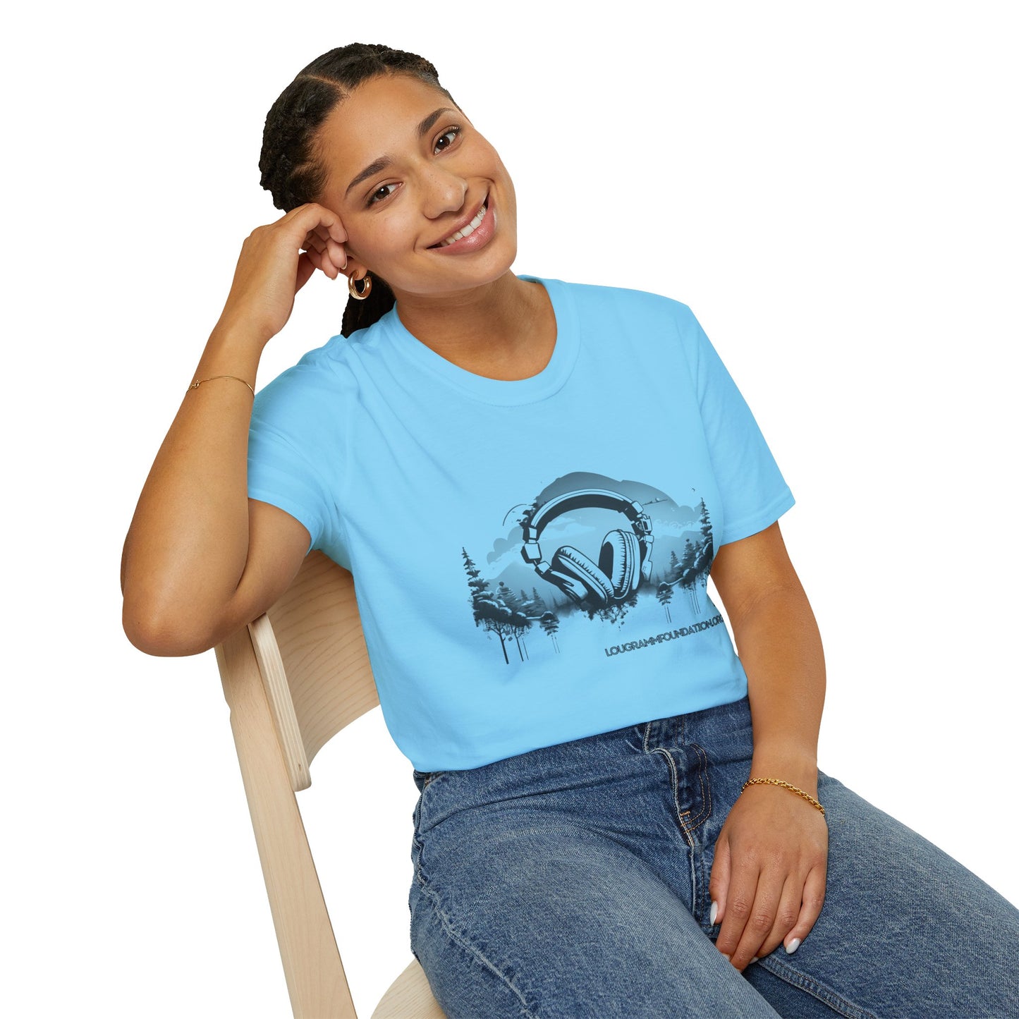 Headphones Sky Unisex Softstyle T-Shirt