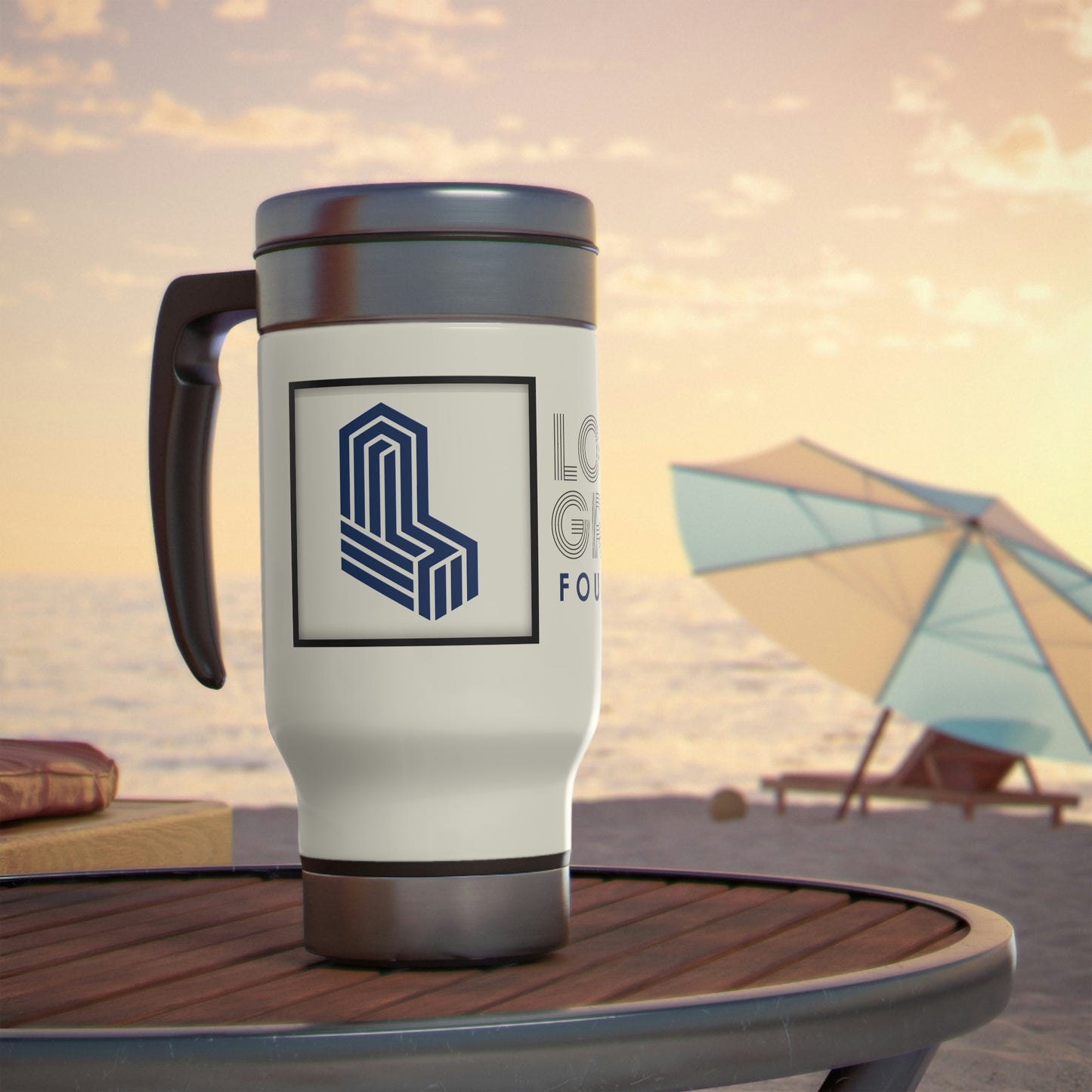 Stainless Steel Travel Mug with Handle, 14oz