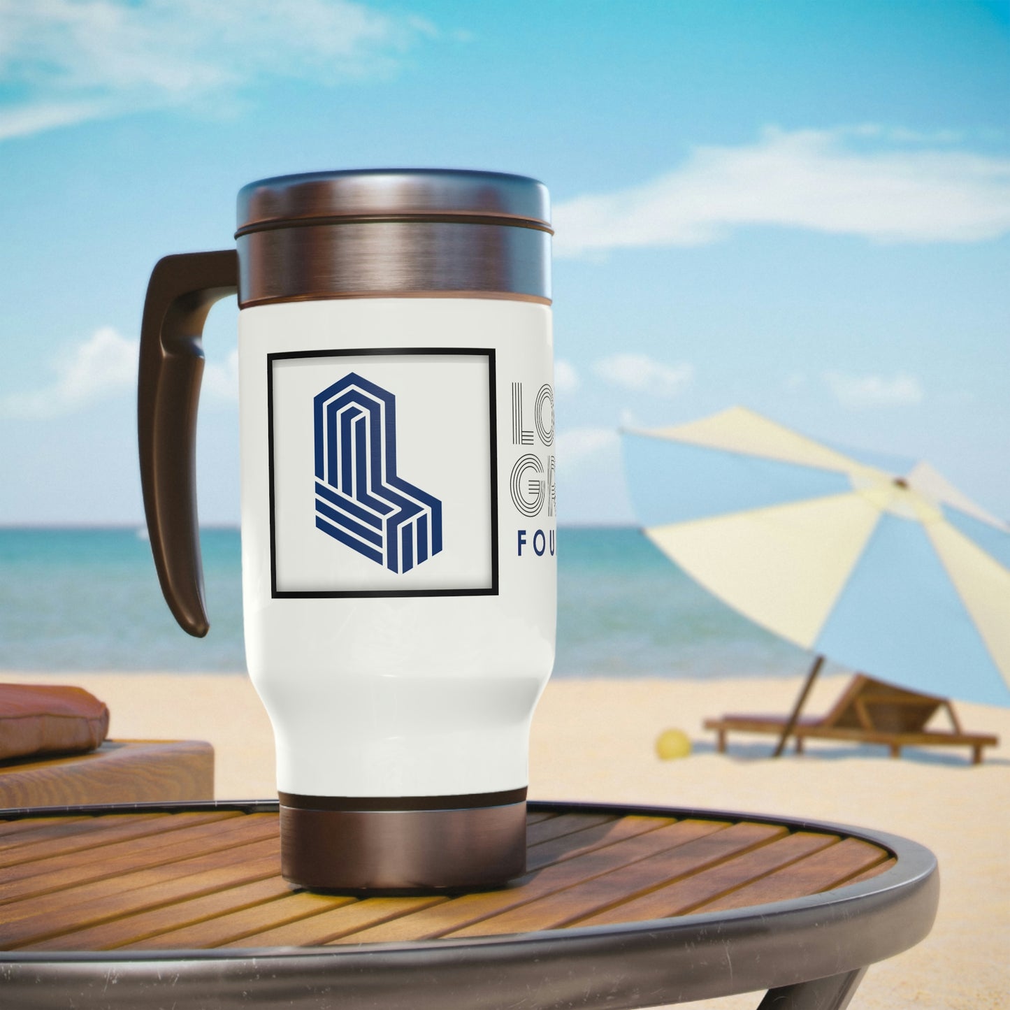 Stainless Steel Travel Mug with Handle, 14oz