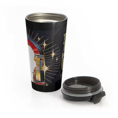 Turn The Music Up Stainless Steel Travel Mug - Black