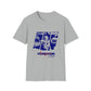 Lou’s Garage Blue logo - Unisex Softstyle T-Shirt