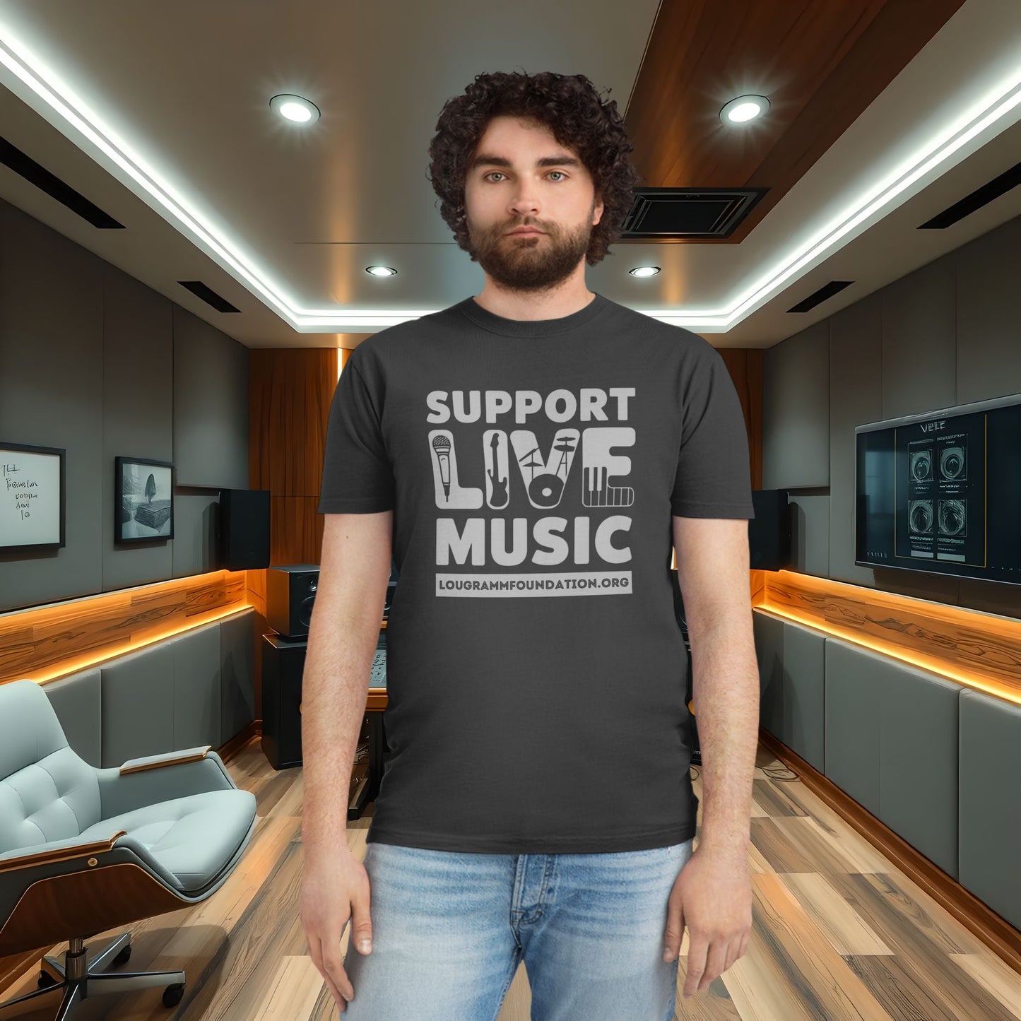 T-Shirt - Lou Gramm Foundation Support Live Music Live Musicians