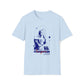 Lou Gramm Stencil Blue logo - Unisex Softstyle T-Shirt