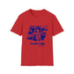 Lou’s Garage Blue logo - Unisex Softstyle T-Shirt