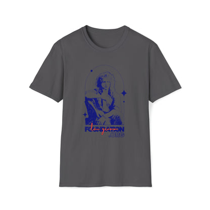 Lou Gramm Stencil Blue logo - Unisex Softstyle T-Shirt