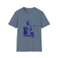 Lou Gramm Stencil Blue logo - Unisex Softstyle T-Shirt