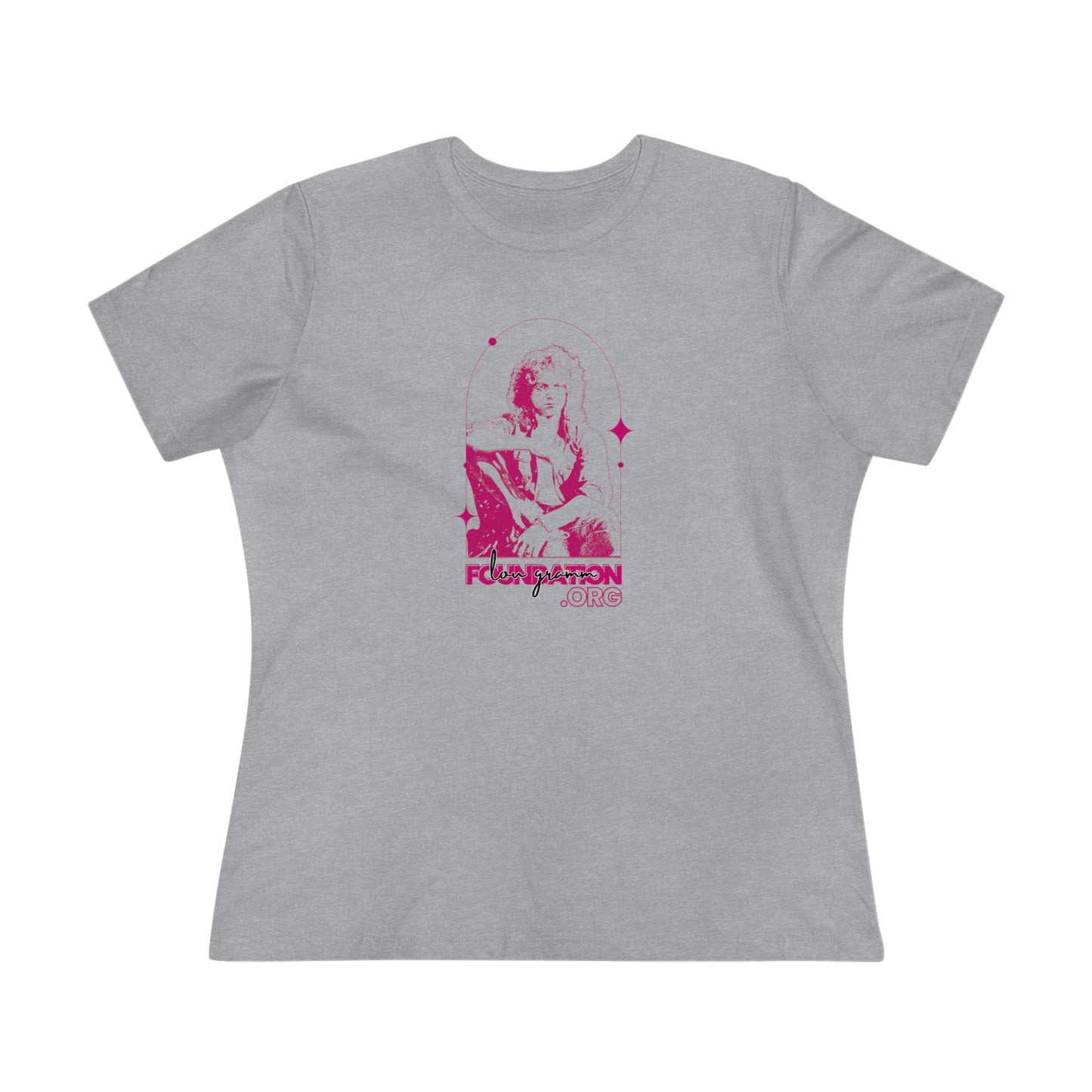 Lou Gramm Stencil Pink logo - Women's Premium Tee
