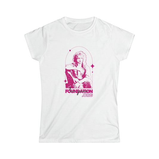 Lou Gramm Stencil pink logo - Women's Softstyle Tee