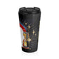Turn The Music Up Stainless Steel Travel Mug - Black