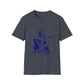 Lou Gramm Stencil Blue logo - Unisex Softstyle T-Shirt