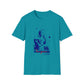 Lou Gramm Stencil Blue logo - Unisex Softstyle T-Shirt