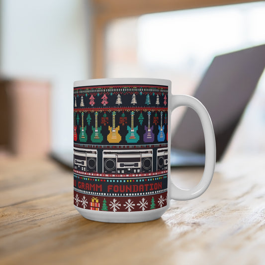 Rock and Roll Ugly Christmas Sweater Mug 15oz
