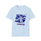 Lou’s Garage Blue logo - Unisex Softstyle T-Shirt