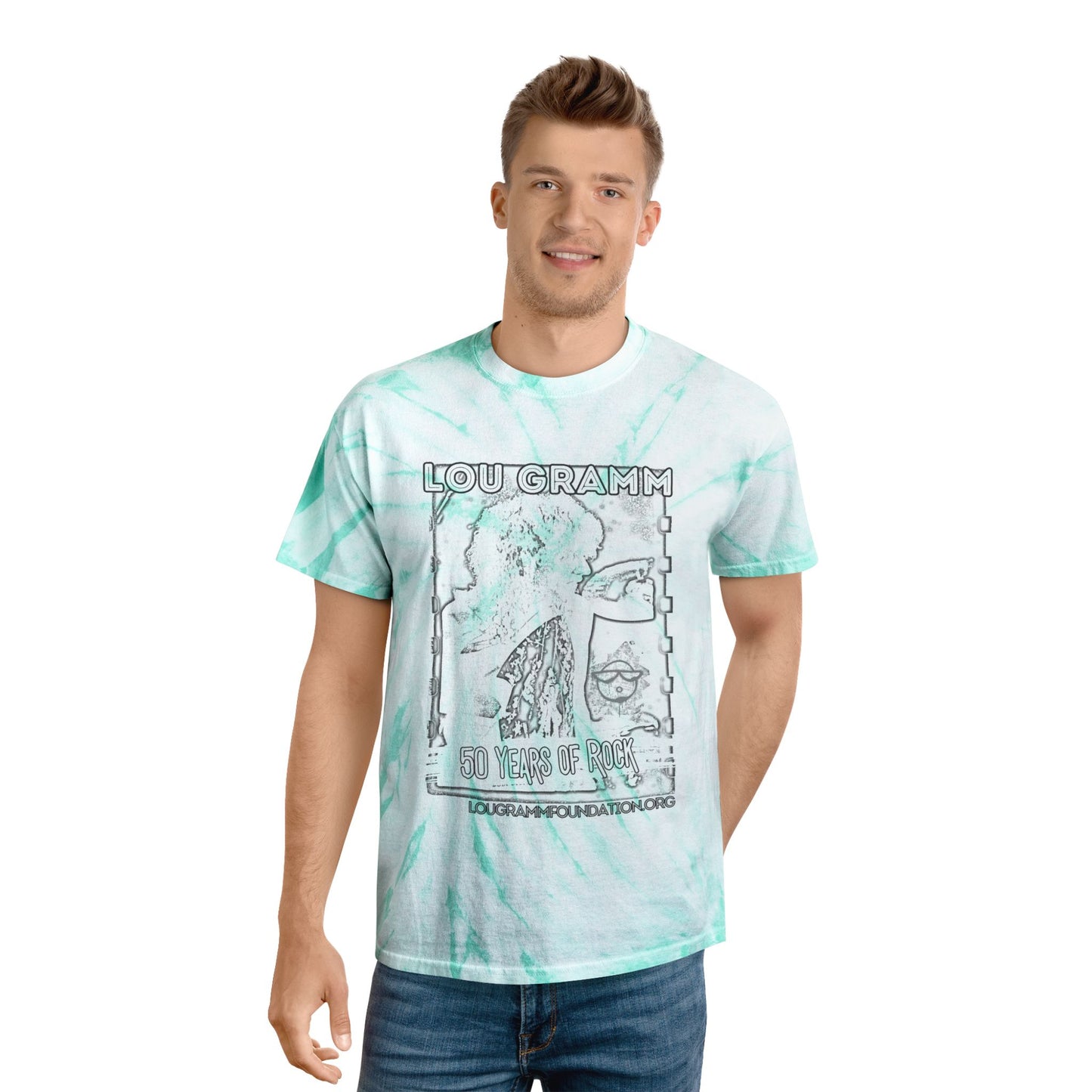 2024 50 Years of Rock Lou Gramm Unisex FWD Fashion Tie-Dyed T-Shirt