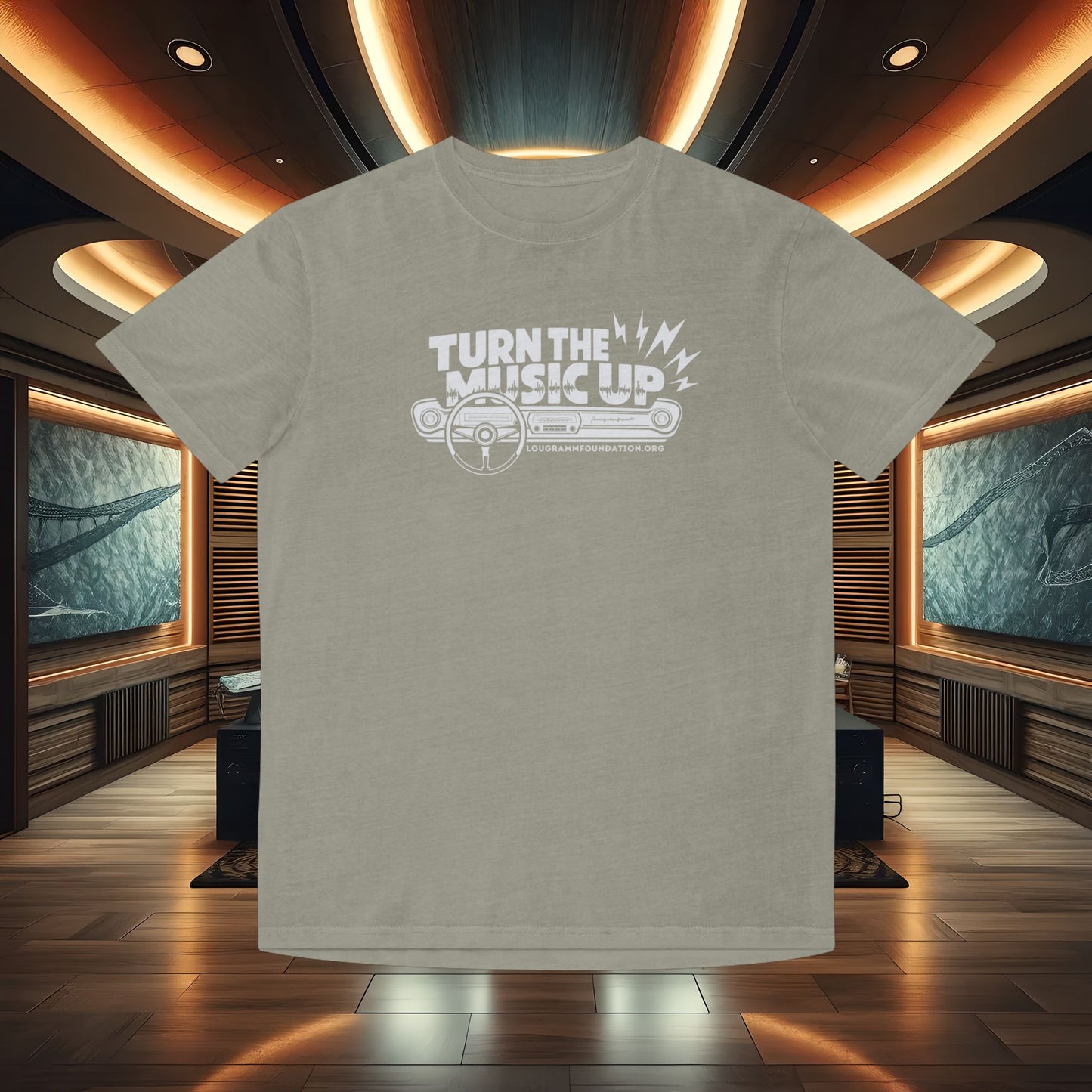 Turn the Music Up Dashboard - Unisex Faded Music T-Shirt