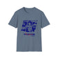 Lou’s Garage Blue logo - Unisex Softstyle T-Shirt